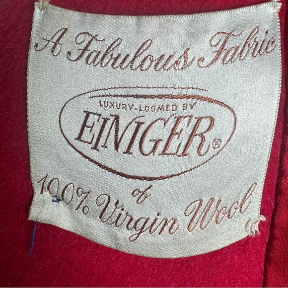 Vintage Wrubels 100% Virgin Wool Button Down‎ Coat Red - Picture 5 of 14